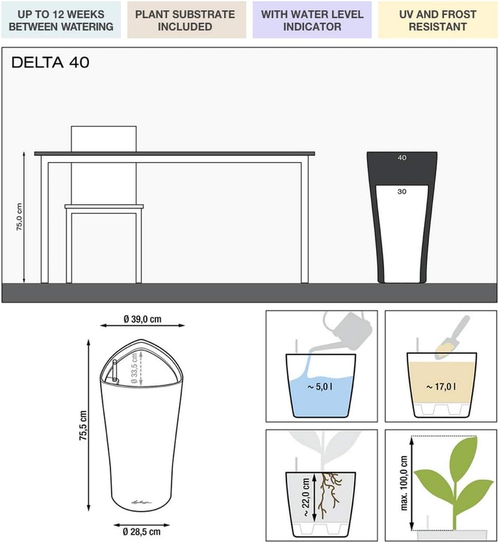 Thumbnail 1 de LECHUZA Delta Premium 40 vaso autoirrigante