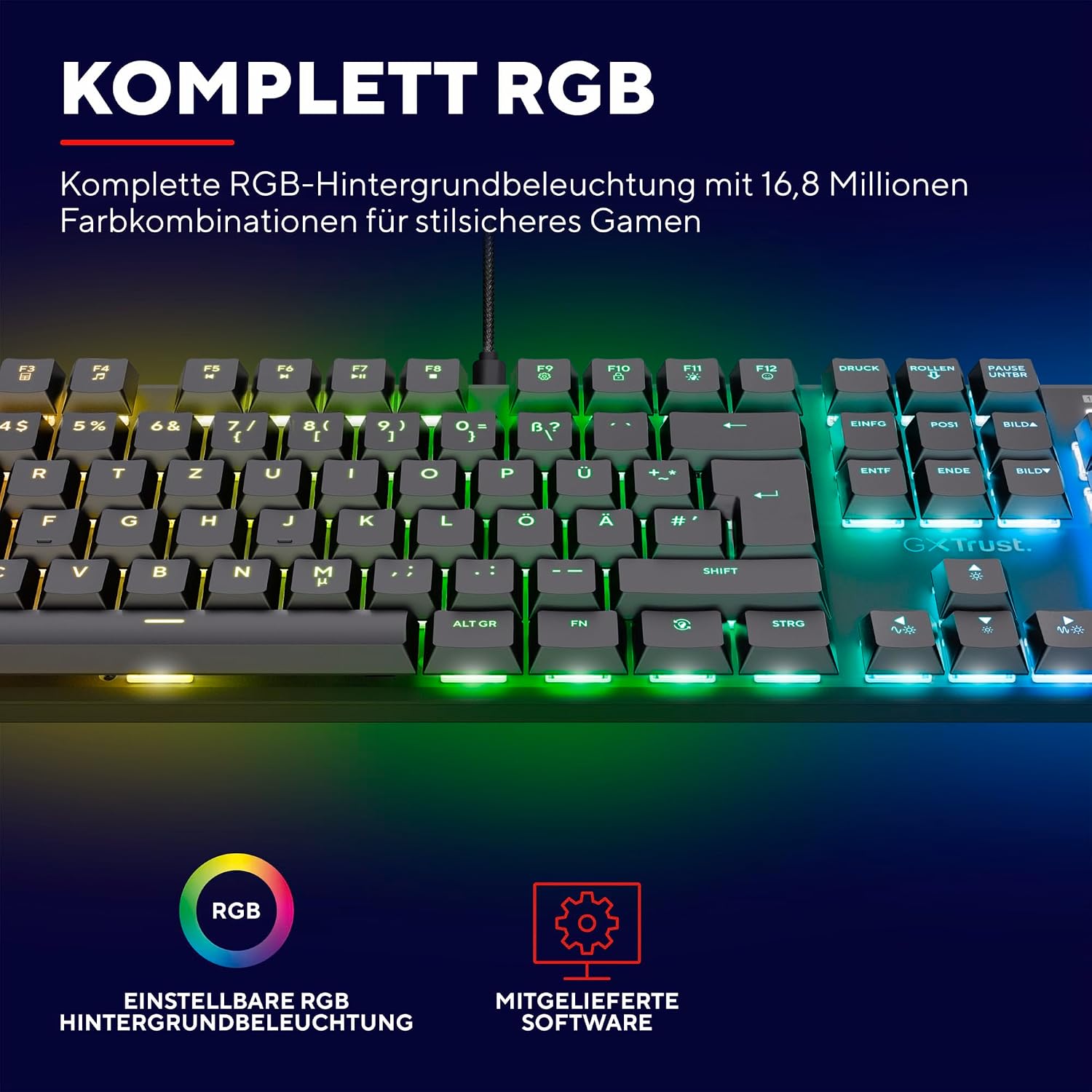 Thumbnail 5 de Trust Gaming GXT 866 mechanische Tastatur 50M ⌨