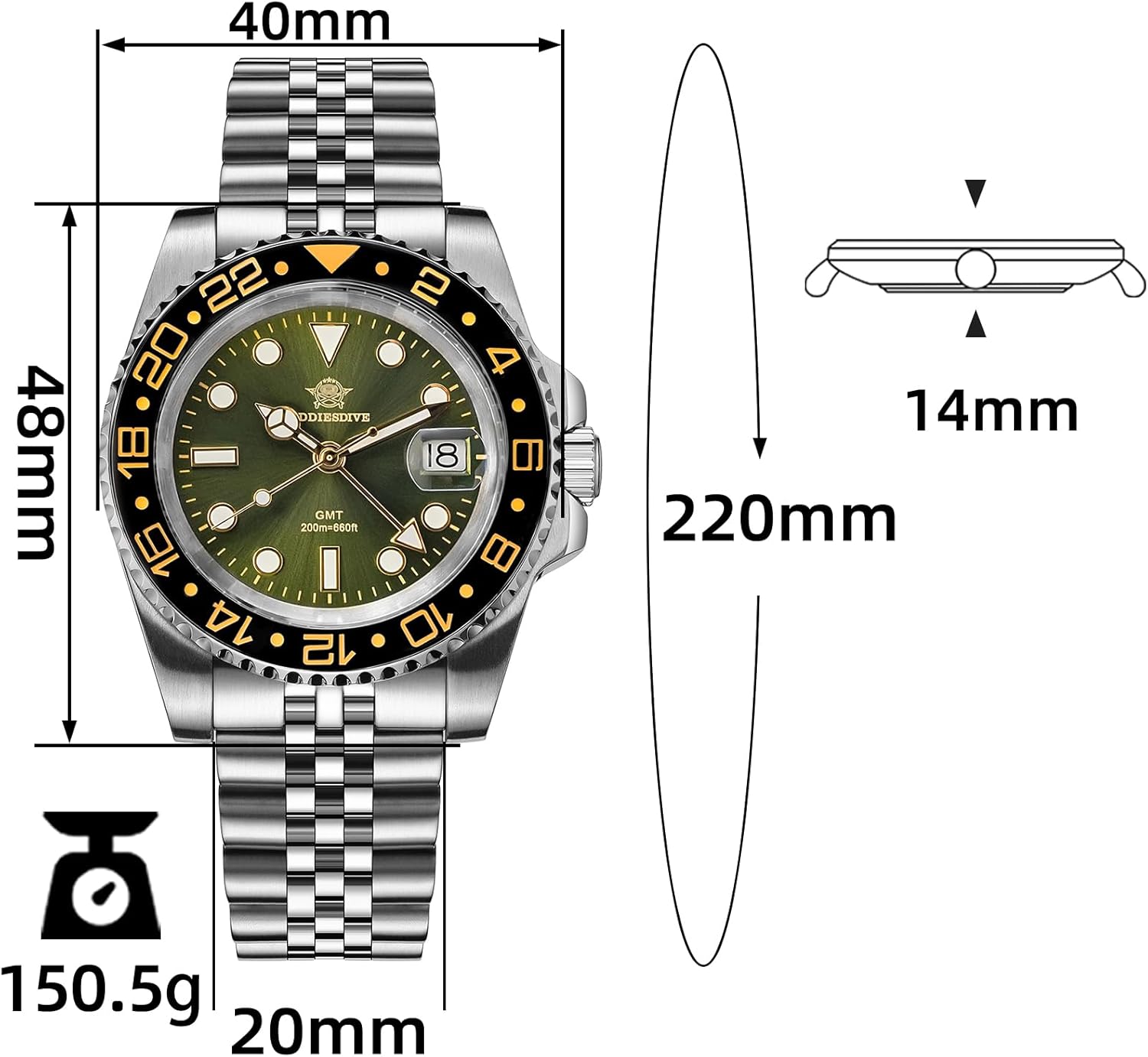 Thumbnail 1 de ADDIESDIVE GMT Orologio Diver 200M