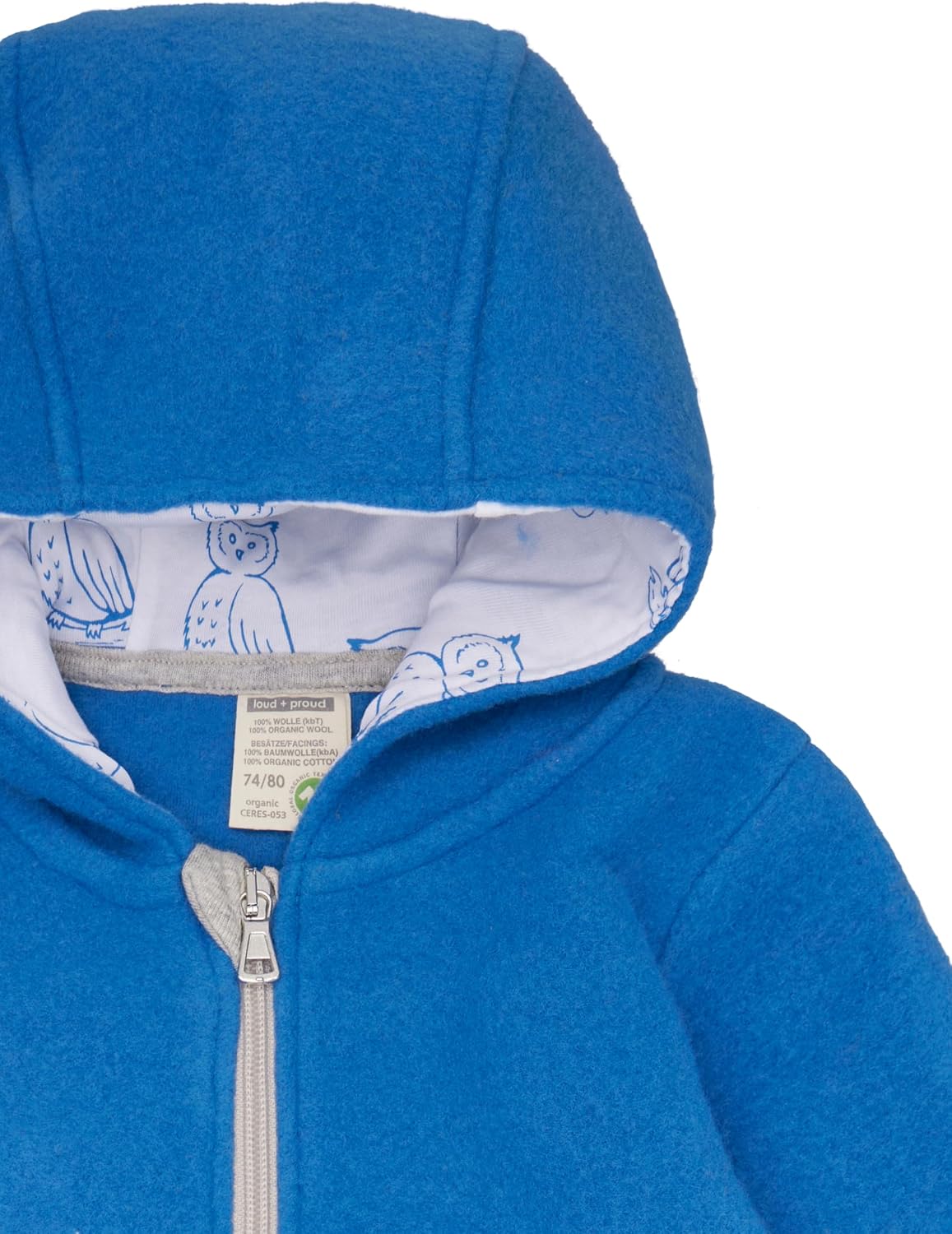 Detalle de loud + proud Unisex Baby Wollfleece – GOTS zertifizierter Wollfleece-Overall