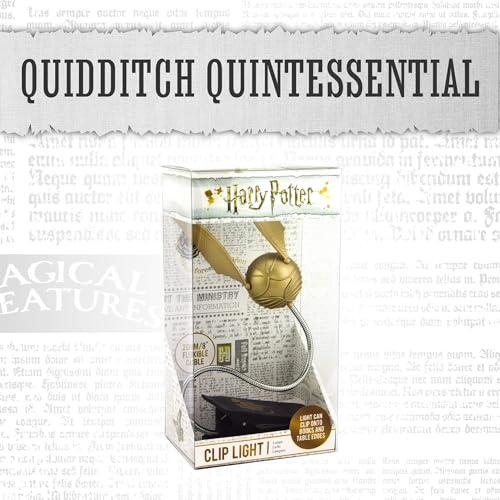 Detalle de Luz de lectura de la snitch dorada de Harry Potter de Paladone | clip para libro con 3 niveles de brillo