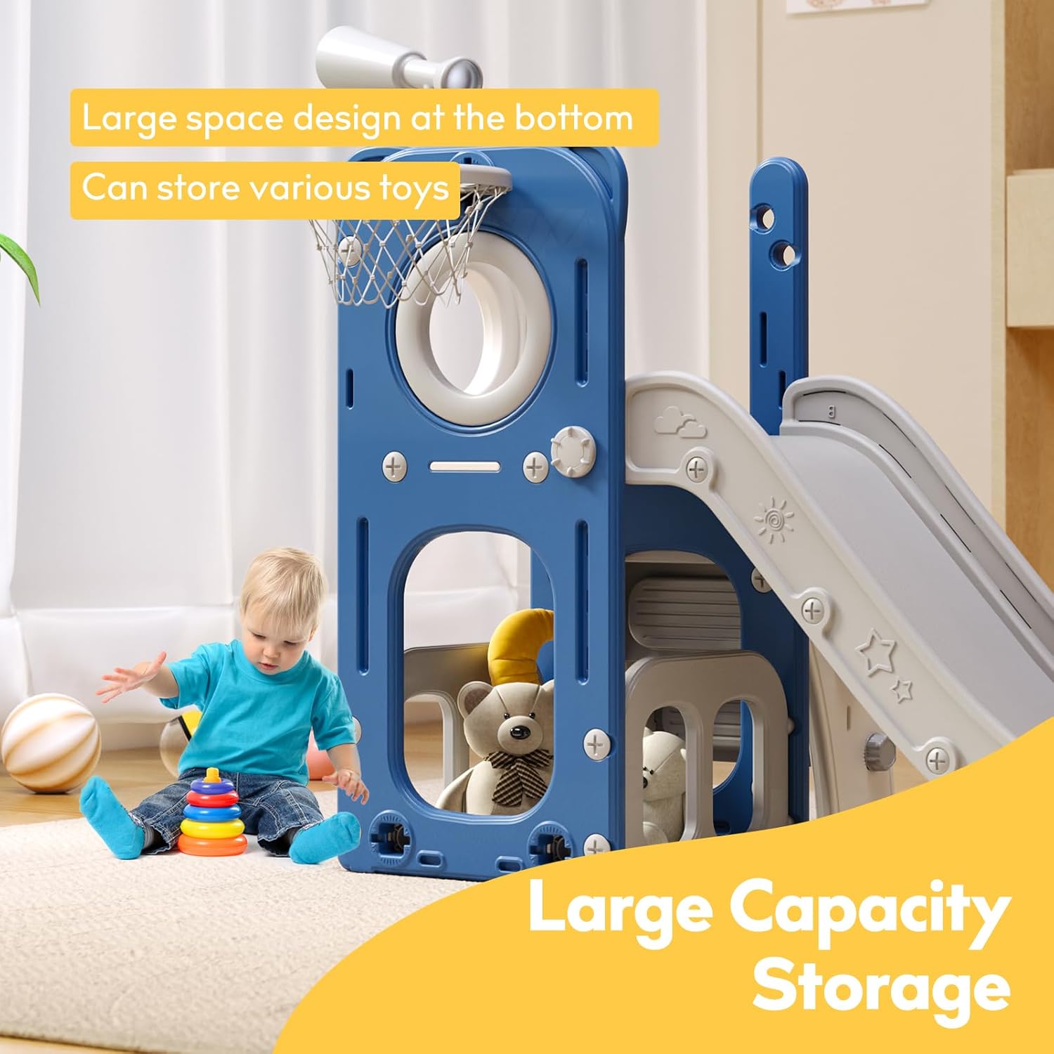 Detalle 2 de 6-in-1 Toddler Playset Slide 🛝