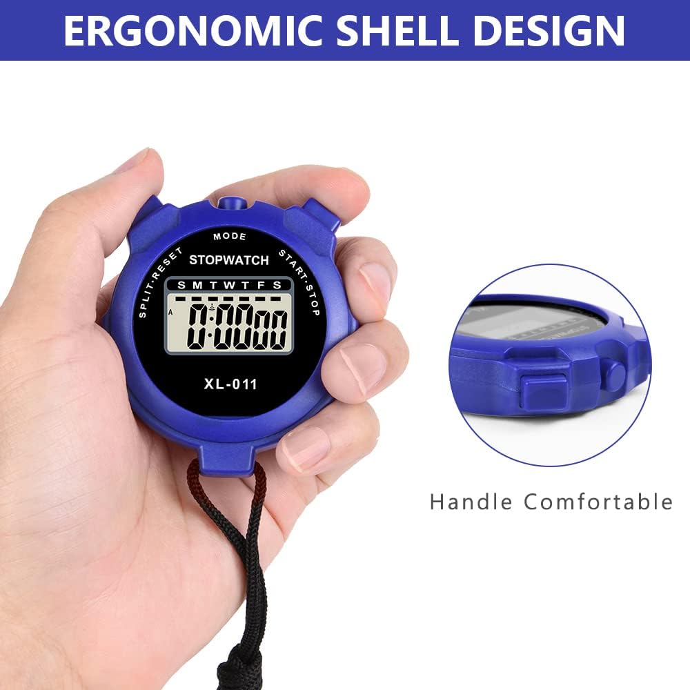 Detalle de Vicloon Digital Sport Stoppuhr Timer – digitale Stoppuhr mit Großem Display, Wecker & Kalender