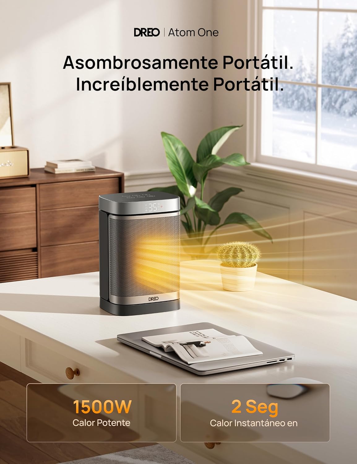 Detalle 2 de Dreo Atom One calefactor cerámico 1500 W