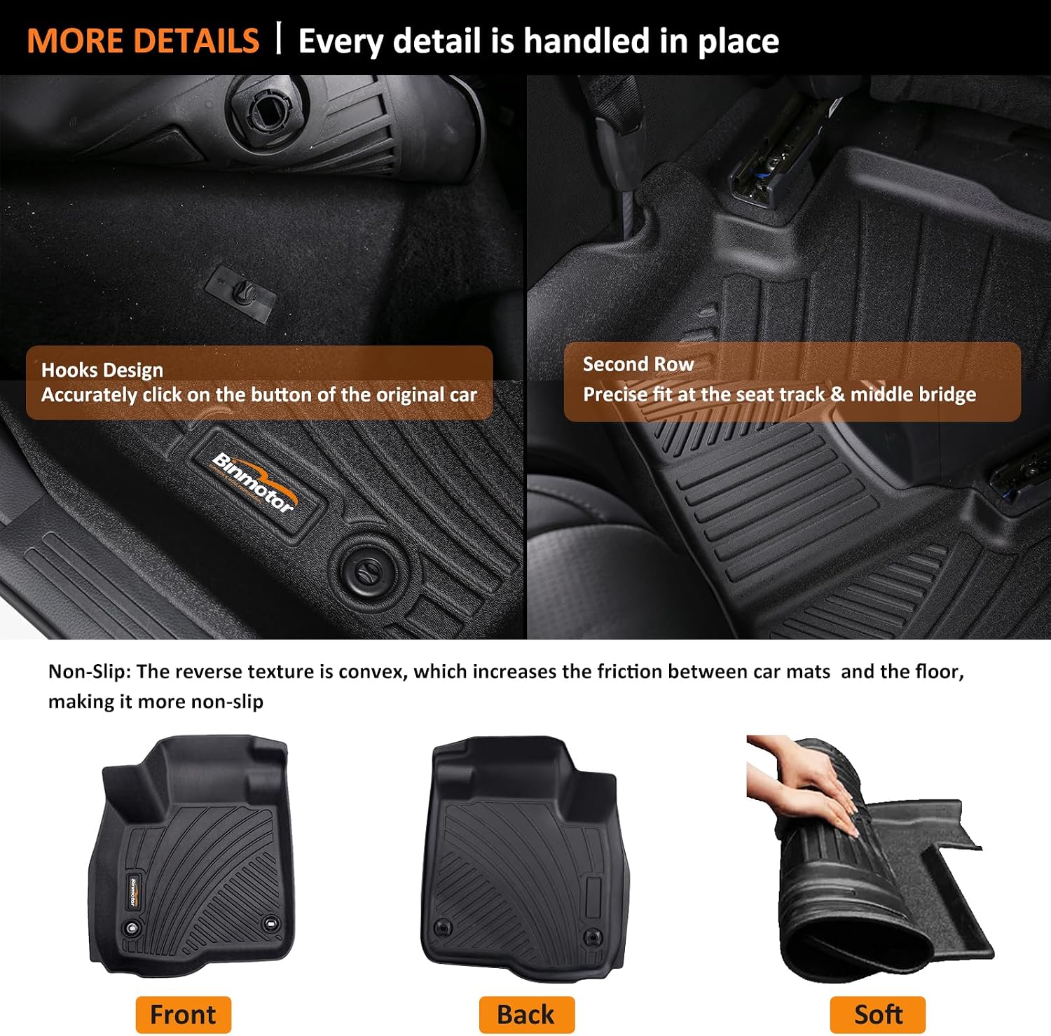 Detalle 2 de Binmotor Kia Soul Floor Mats for 2014–2019