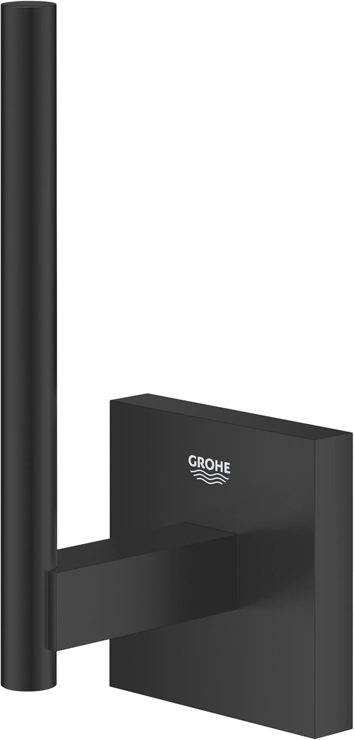 Thumbnail 1 de GROHE Start Cube Réserve de Papier Toilette – Fixations Cachées, Montage Mural Apparent, Noir Mat