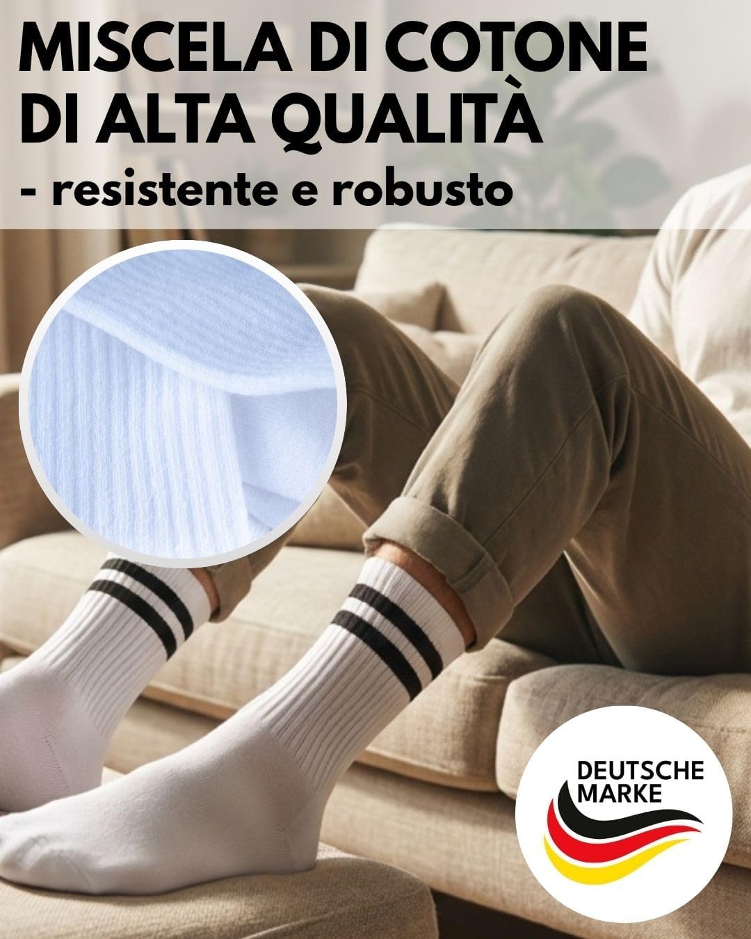 Thumbnail 4 de sockenkauf24 Calze Sportive Uomo Calzini Tennis 6 Paia Spugna Rinforzati Crew Socks