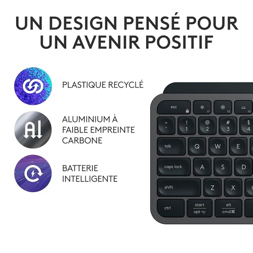Detalle de Logitech MX Keys S Plus Clavier sans Fil et Repose Poignet – FRA AZERTY