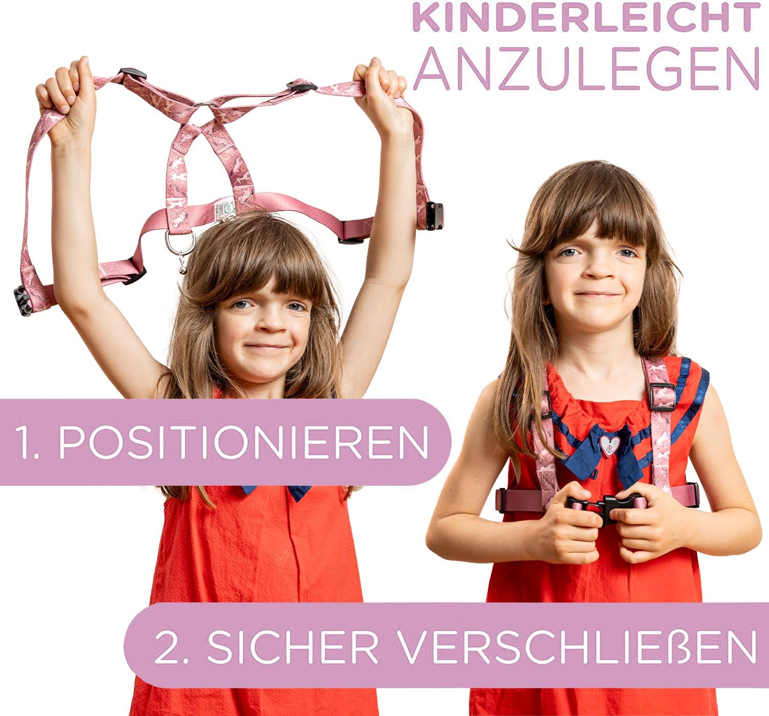 Thumbnail 2 de Jubi® Rosa Kinder-Pferdeleine – größenverstellbar, mit Aufbewahrungsbeutel