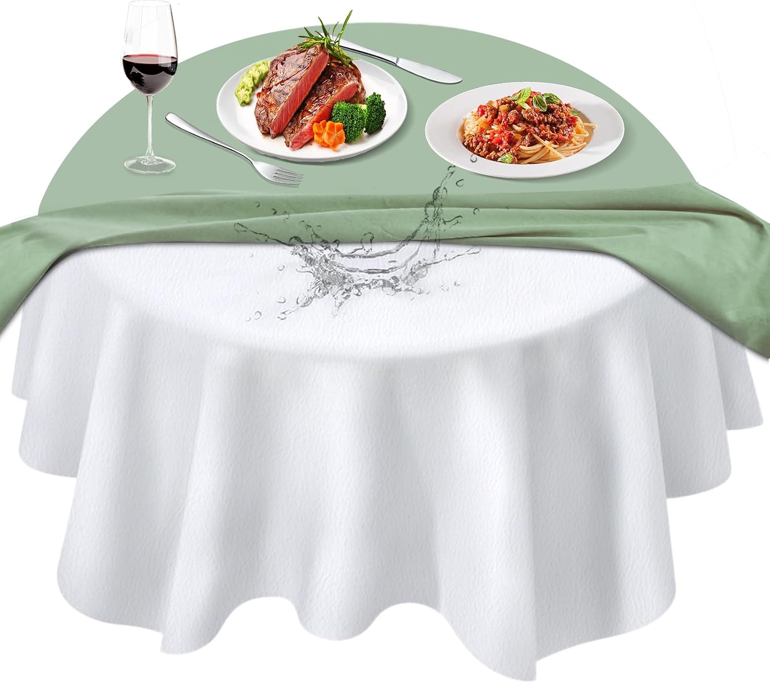 Thumbnail 6 de LotuFlor Table Protector Pad with Flannel Backing — Waterproof, Heavy-Duty Vinyl, 108 x 54 inches