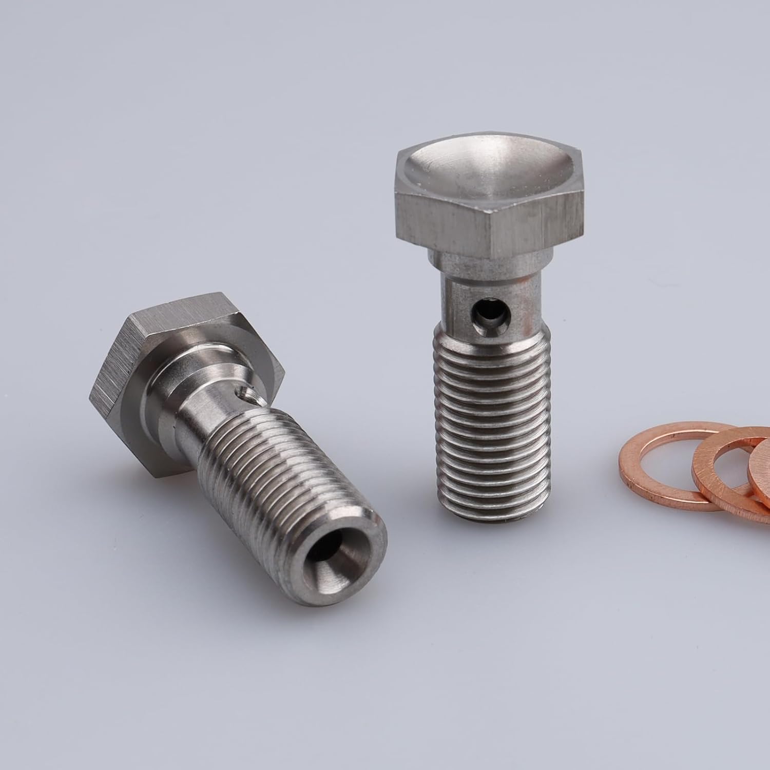 Thumbnail 2 de AC Performance Banjo Bolt 3/8 x 24 (-3 AN) Stainless Steel with Copper Washers — Pack of 2 (25mm UHL)