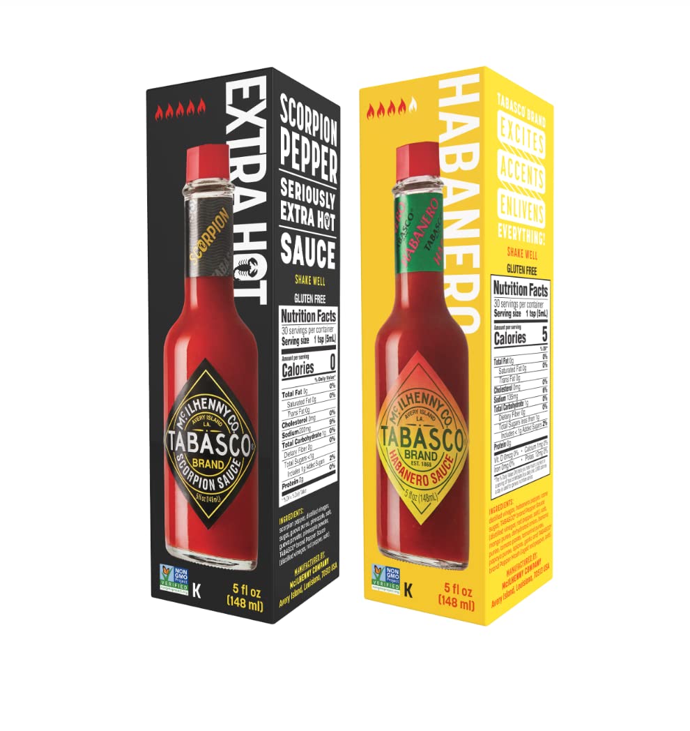 Detalle 2 de TABASCO Scorpion Sauce + Habanero Sauce (2 x 148 ml) – Premium feuriges Duo, ideal zum Ausprobieren