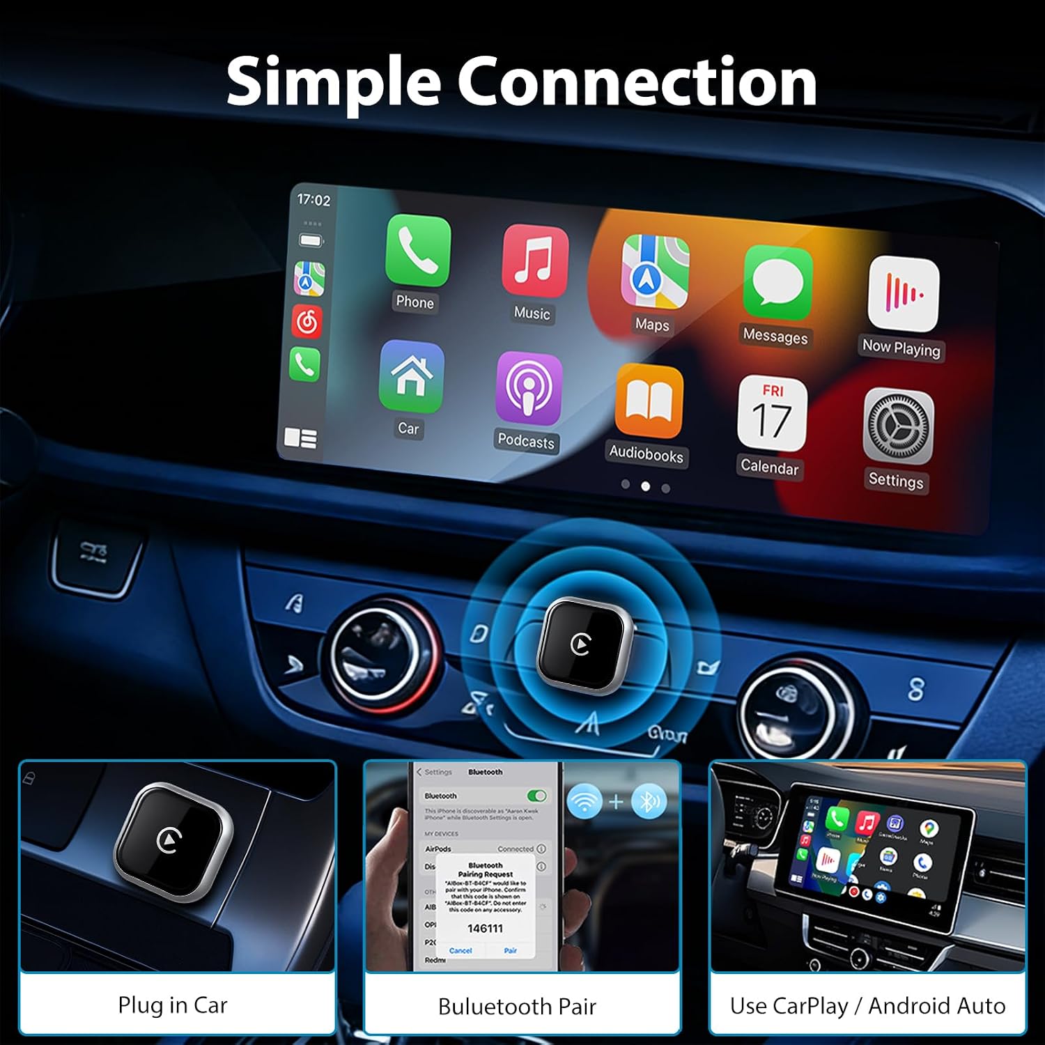 Thumbnail 6 de Autonano A42 Wireless CarPlay Adapter 2 in 1