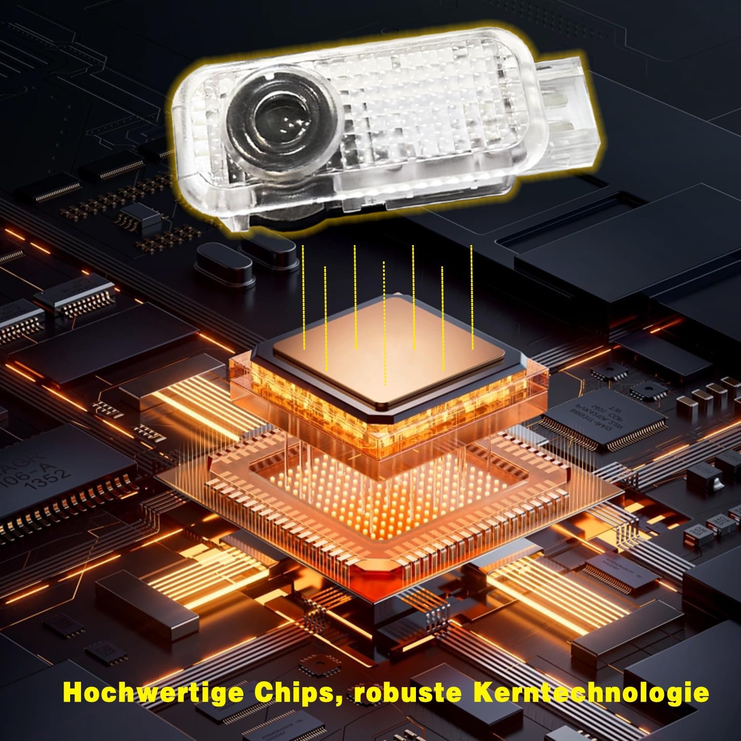 Thumbnail 3 de Krewua 4 luci per portiera auto (4 K HD) con proiezione laser e vetro, luci di benvenuto per porte compatibili con A1/A3/A4/A5/A6/A7/A8 e Q2/Q3/Q5/Q7/Q8