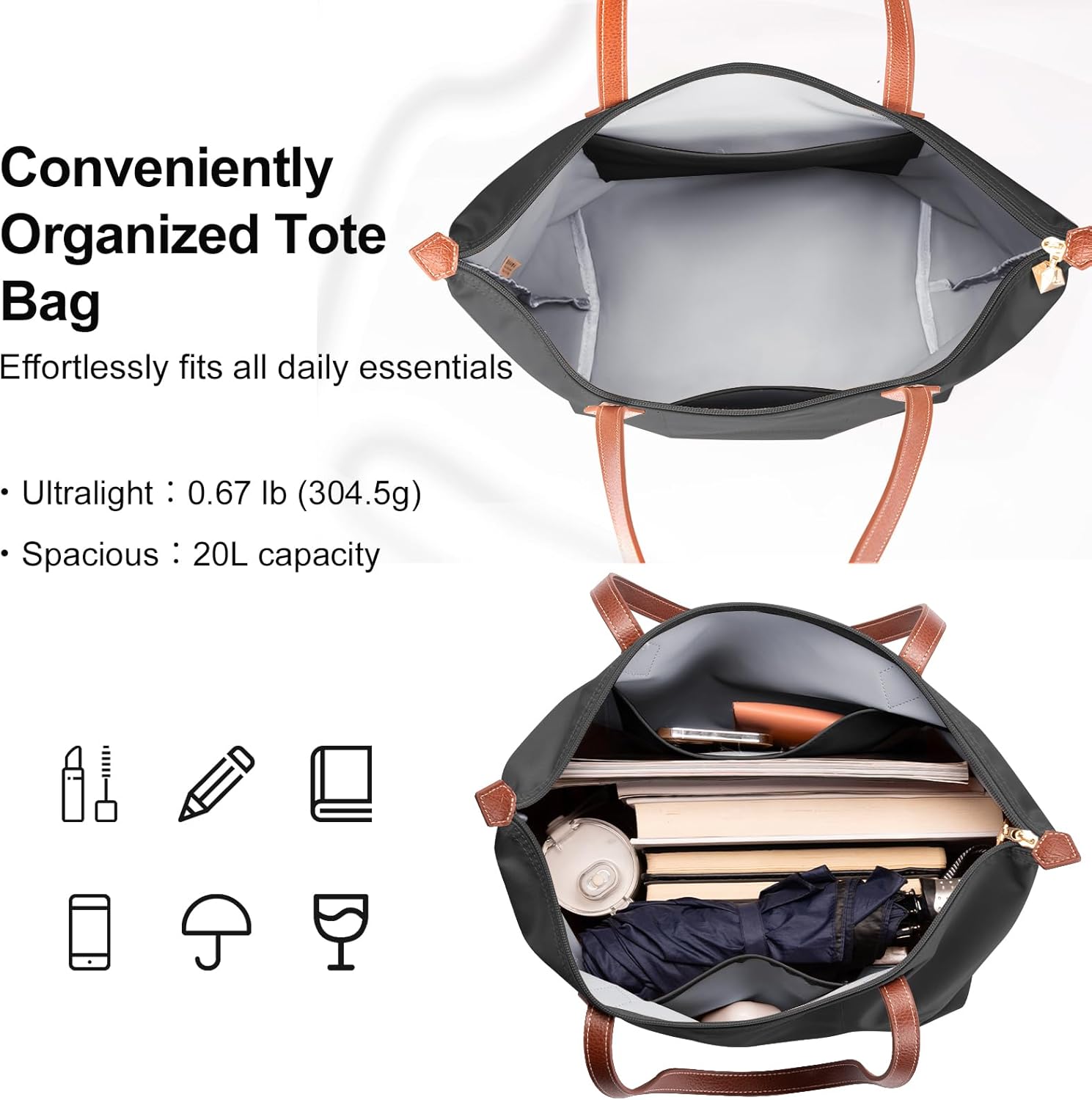 Thumbnail 4 de BOJLY Large Capacity Waterproof Tote Bag for Women – Foldable, Lightweight & Reusable