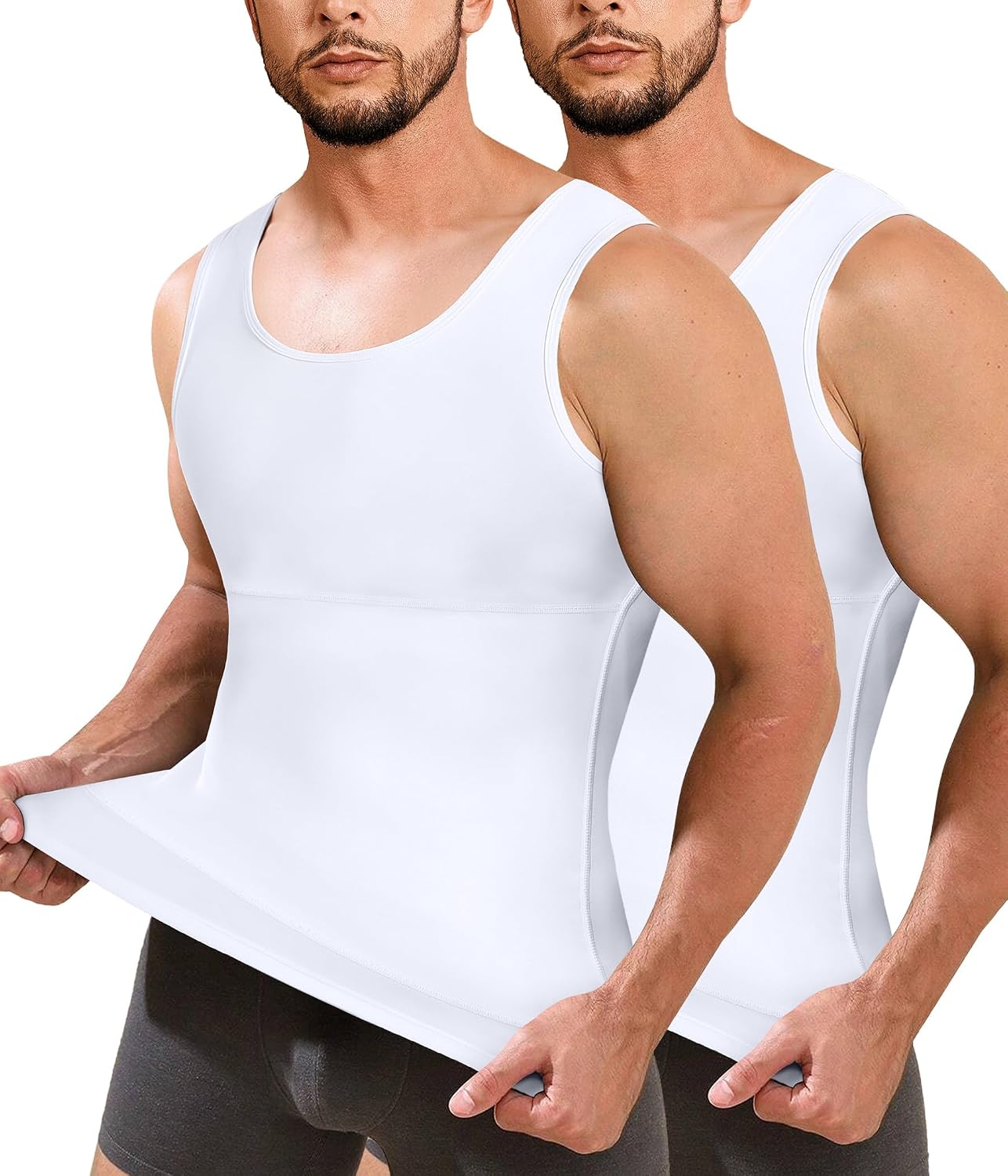 Detalle de Junlan Men Compression Shirt Vest 2 Pack