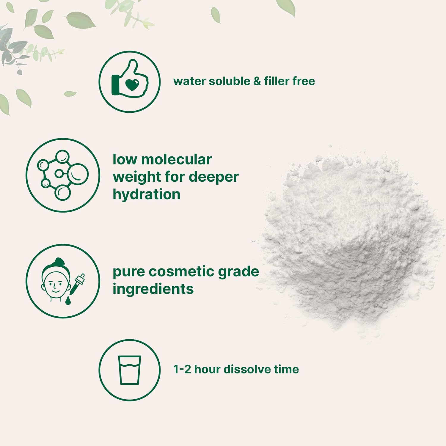 Detalle 2 de Hyaluronic Acid Serum Powder, 100 Grams