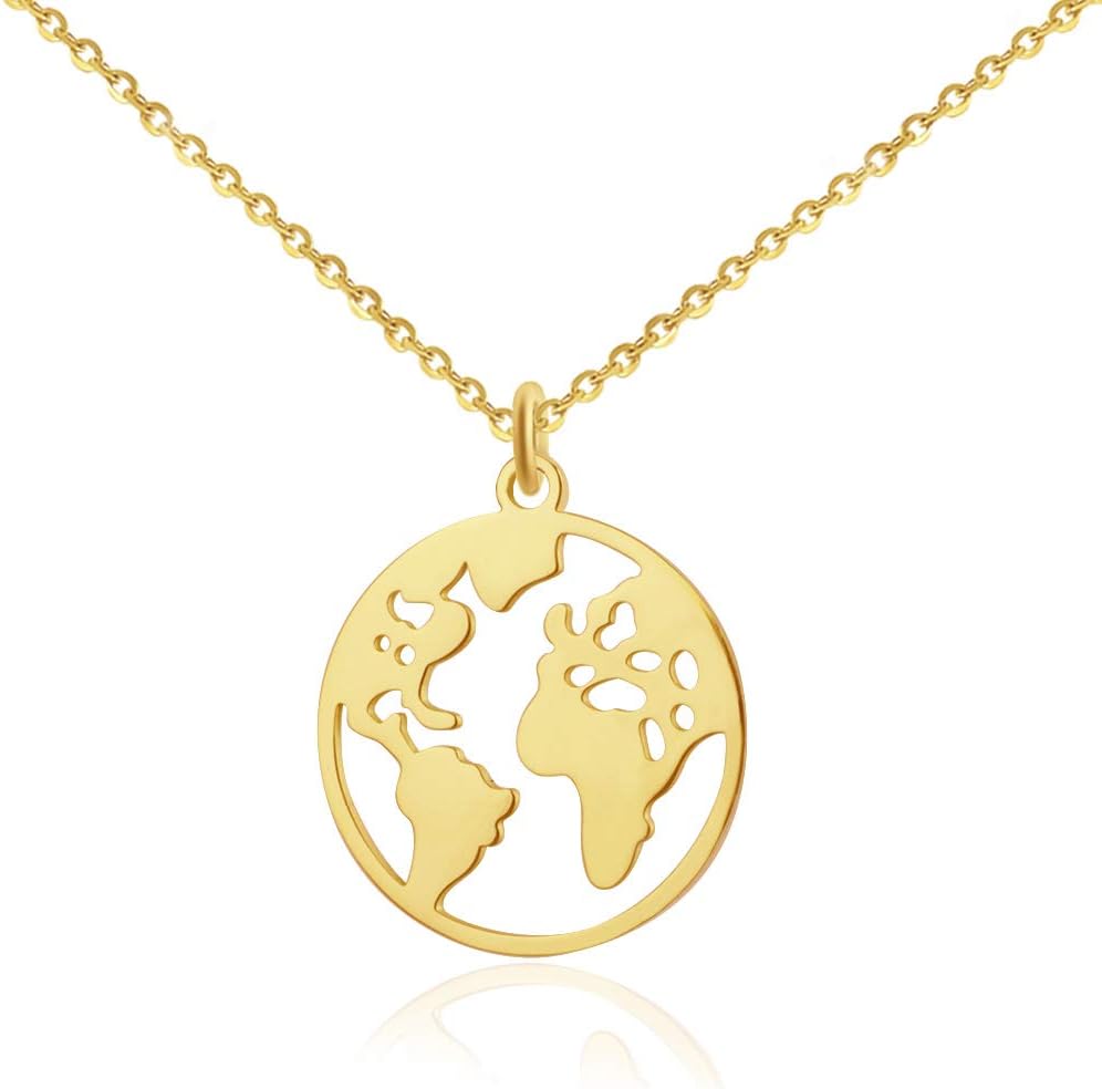 Thumbnail 6 de GD GOOD.designs (EST. 2015) collier globe terrestre femme en acier inoxydable, pendentif carte du monde réglable, résistant à l’eau