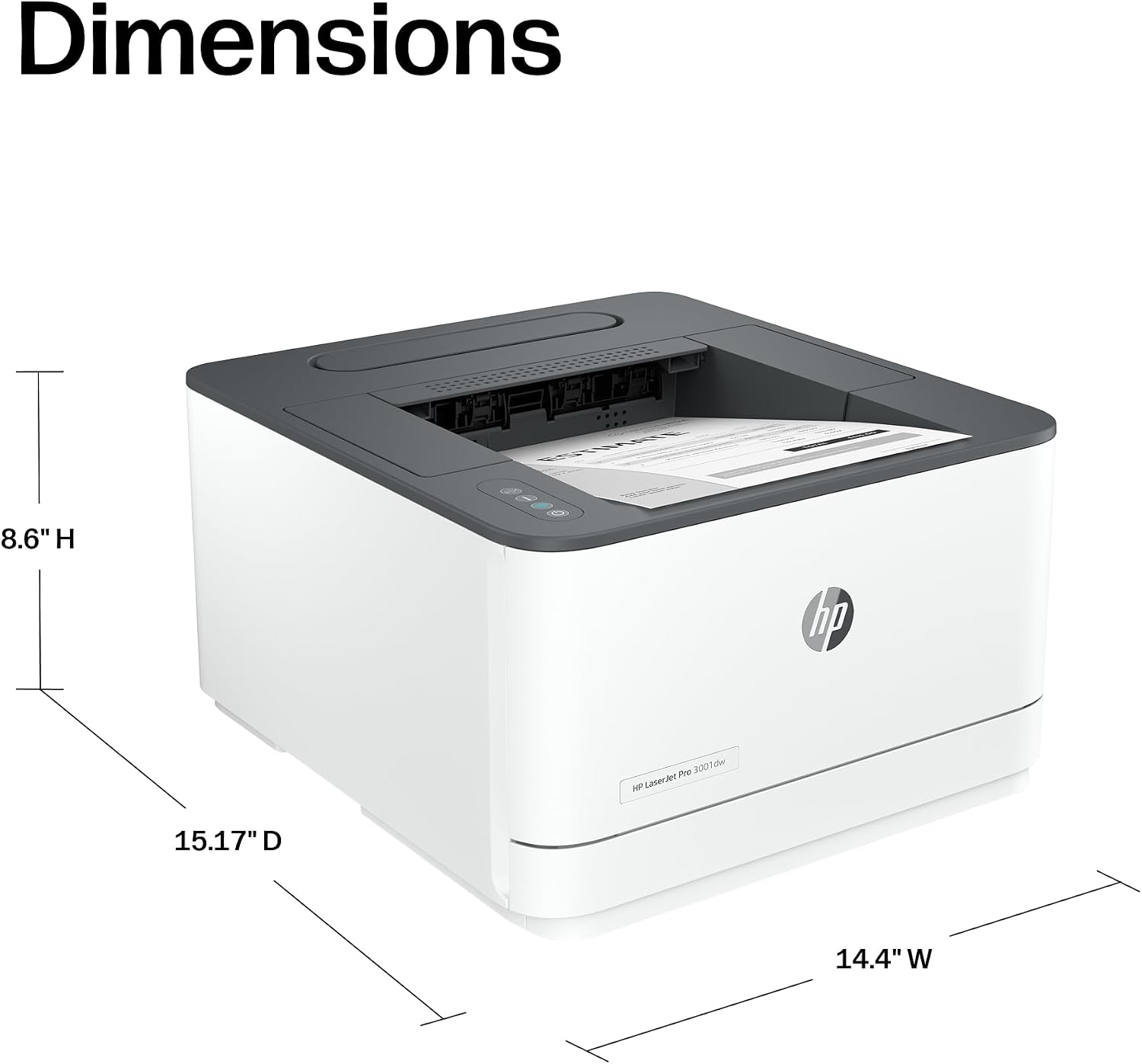 Detalle de HP Black-and-White Laser Printer 3001dw