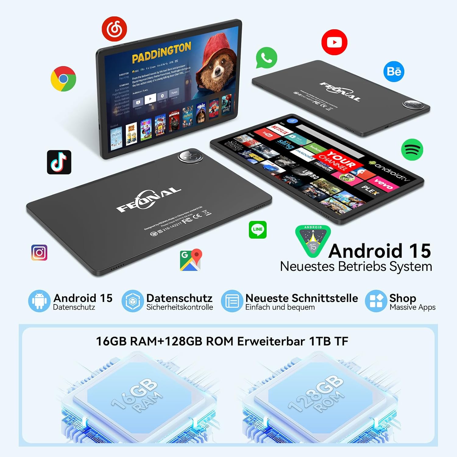 Detalle de Android-Tablet 11 Zoll Android 15 16GB
