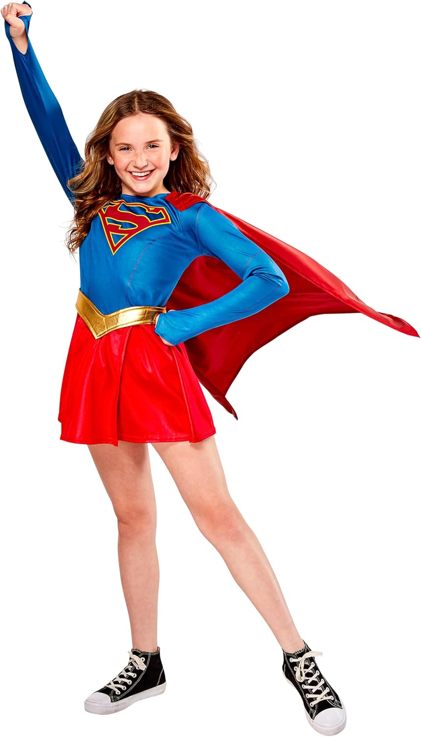 Detalle de Rubies Girl's Supergirl TV Show Costume, Large 12–14, Removable Cape