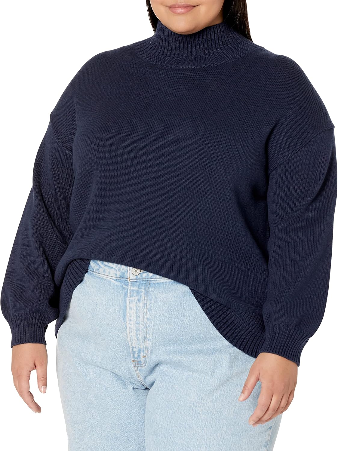 Thumbnail 1 de Amazon Essentials Damen Pullover aus Baumwolle mit Trichterausschnitt (bis in Übergrößen)