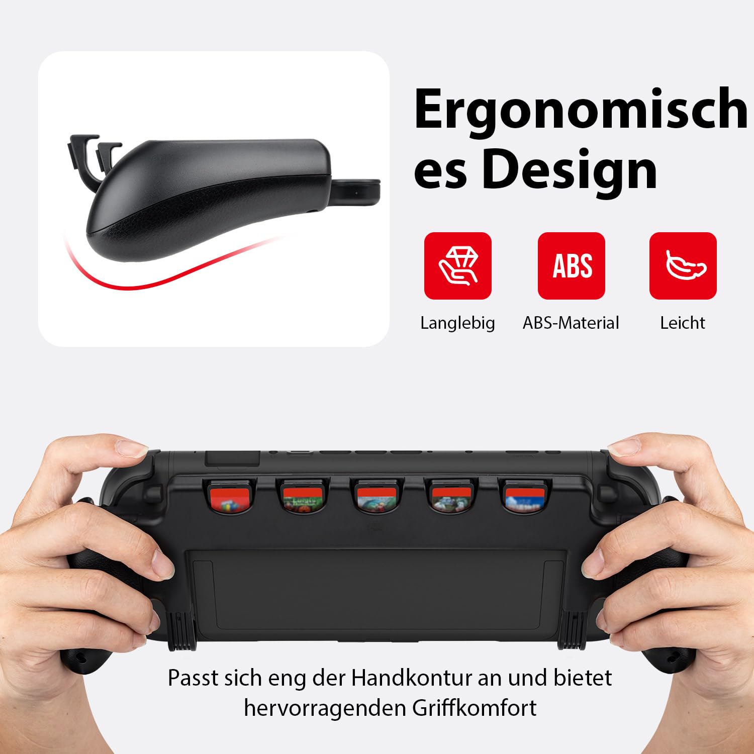 Detalle 1 de Nintendo Switch 2 Schutzhülle mit Griff, 5 Spiele
