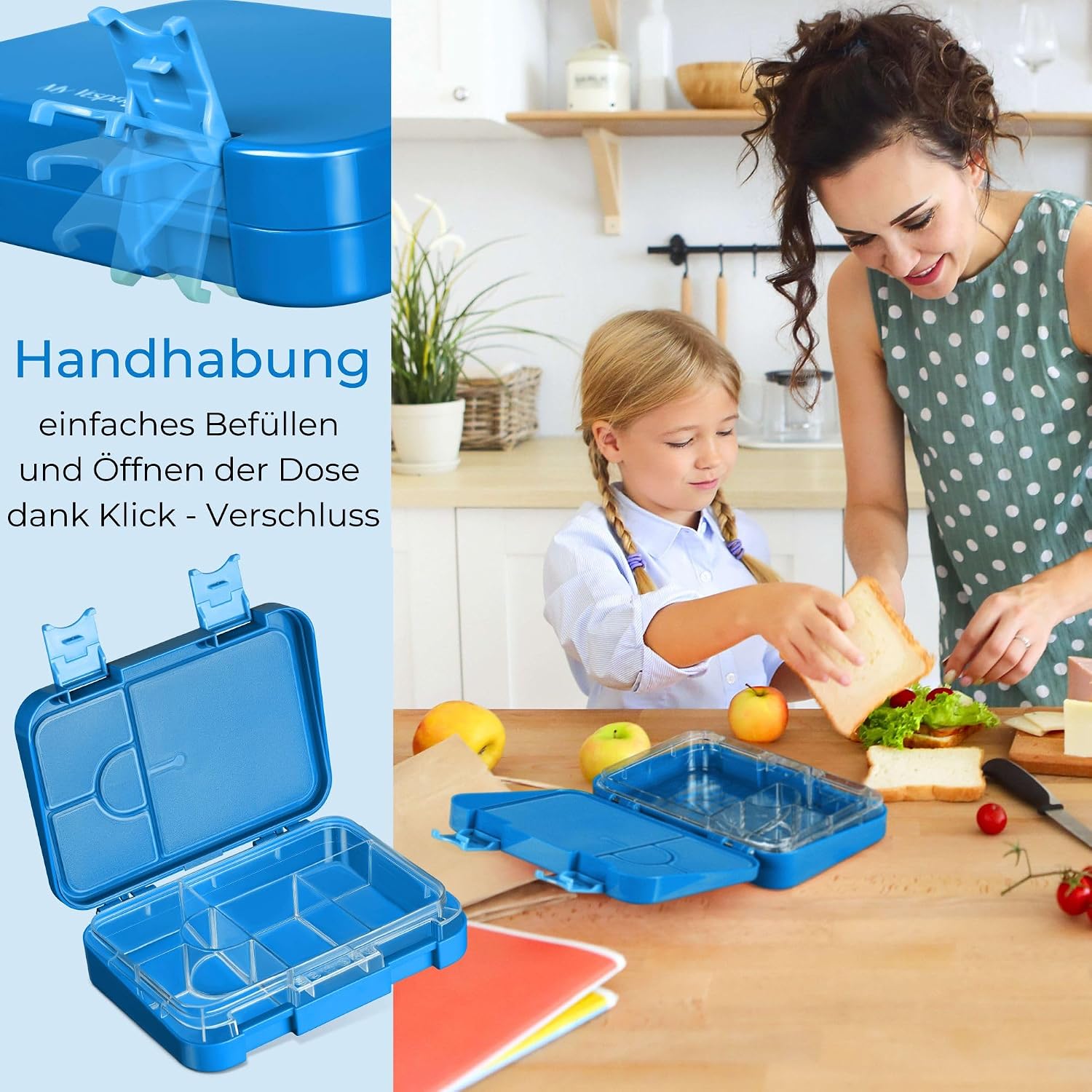 Thumbnail 4 de My Vesperbox® Kinder-Brotdose mit Trennfächern (4 oder 6 Fächer, LFGB, BPA- und Weichmacher-frei)