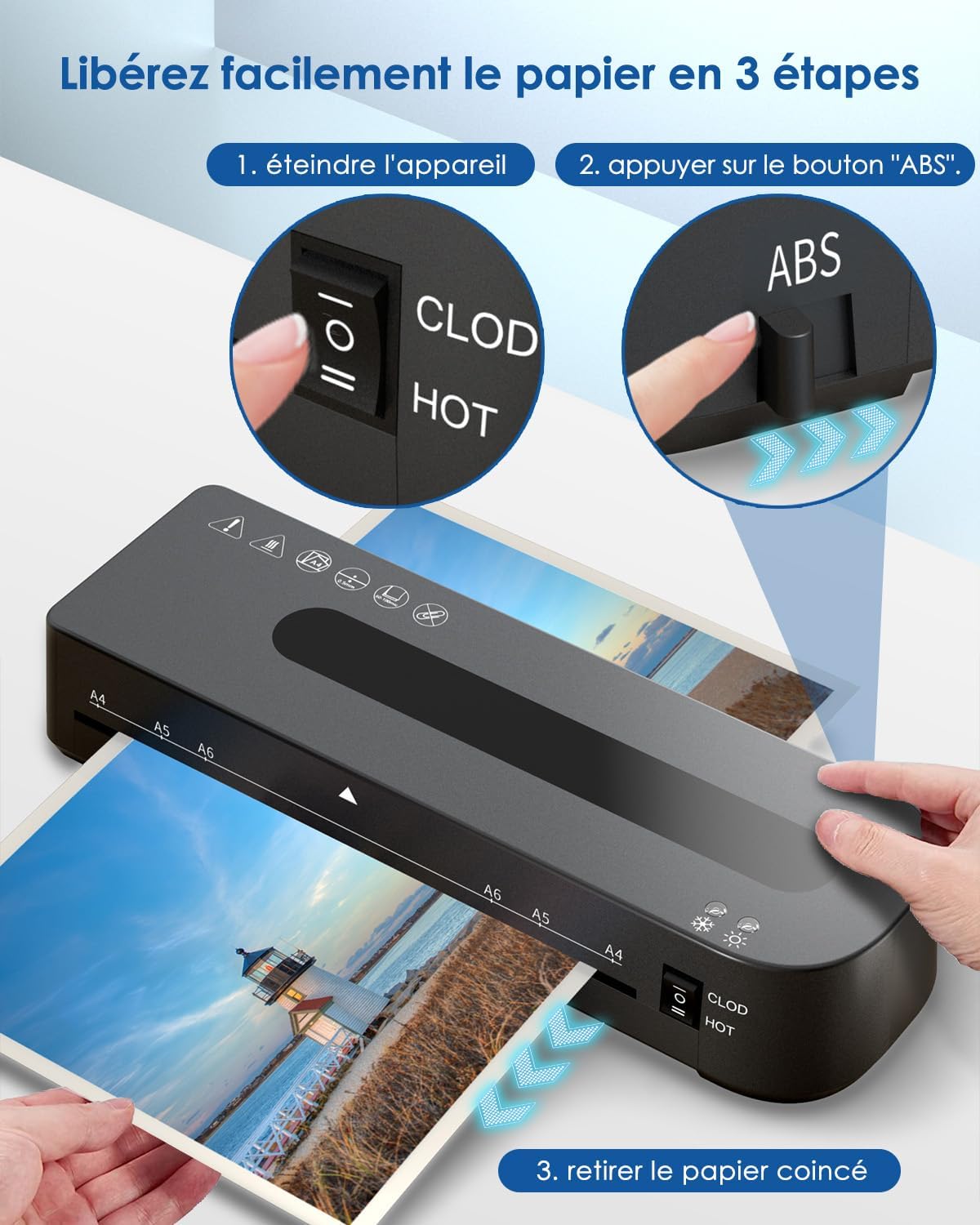 Thumbnail 6 de Plastificatrice A4 Laminatrice a Caldo e a Freddo 4 in 1 MAXDONE: kit completo con tagliacarte, arrotondatore e 30 fogli laminazione