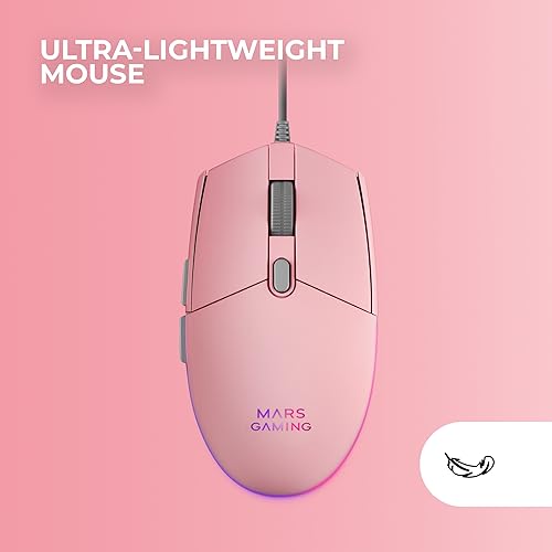 Detalle de Mars Gaming MCP-RGB3 (rosa) pack gaming multiplataforma con teclado TKL Fixed RGB, ratón Flow 3200 dpi, auriculares over-ear y alfombrilla XXL