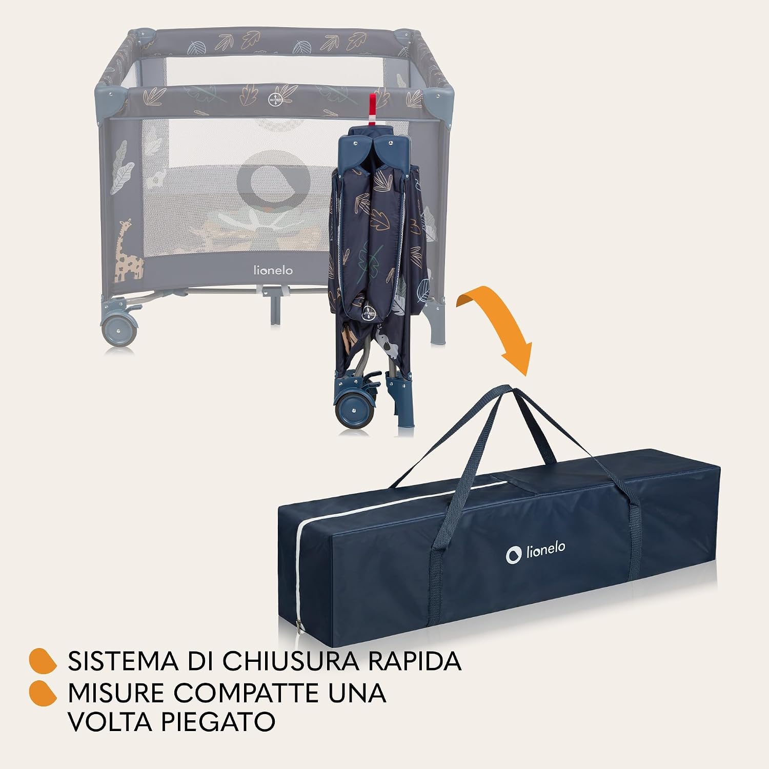 Thumbnail 5 de Lionelo BONNIE Box bambini pieghevole 100x100 cm: sicurezza, comfort e versatilità dalla nascita a 15 kg