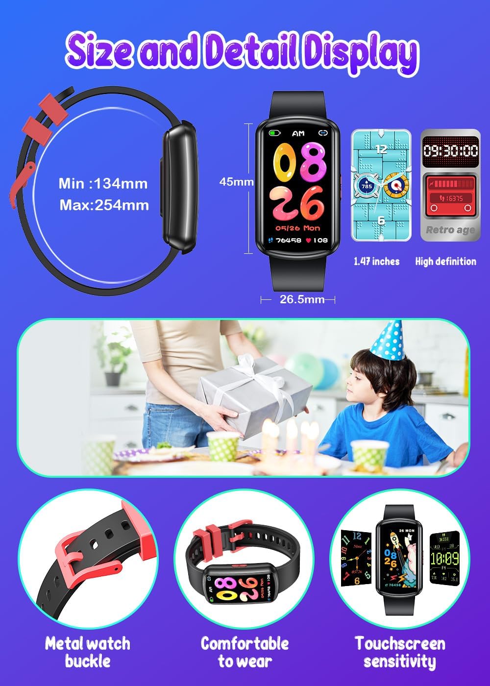 Thumbnail 5 de Reloj Inteligente Niños 1,47" TFT con SpO2 200mAh