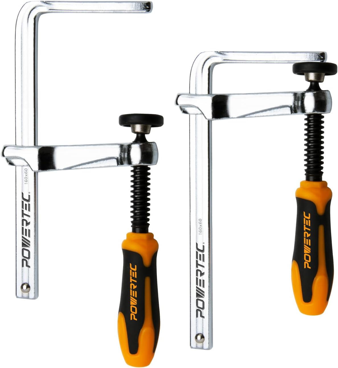 Detalle de POWERTEC 71410 – zaciski śrubowe do szyn prowadzących, 2 szt., siła 181 kg