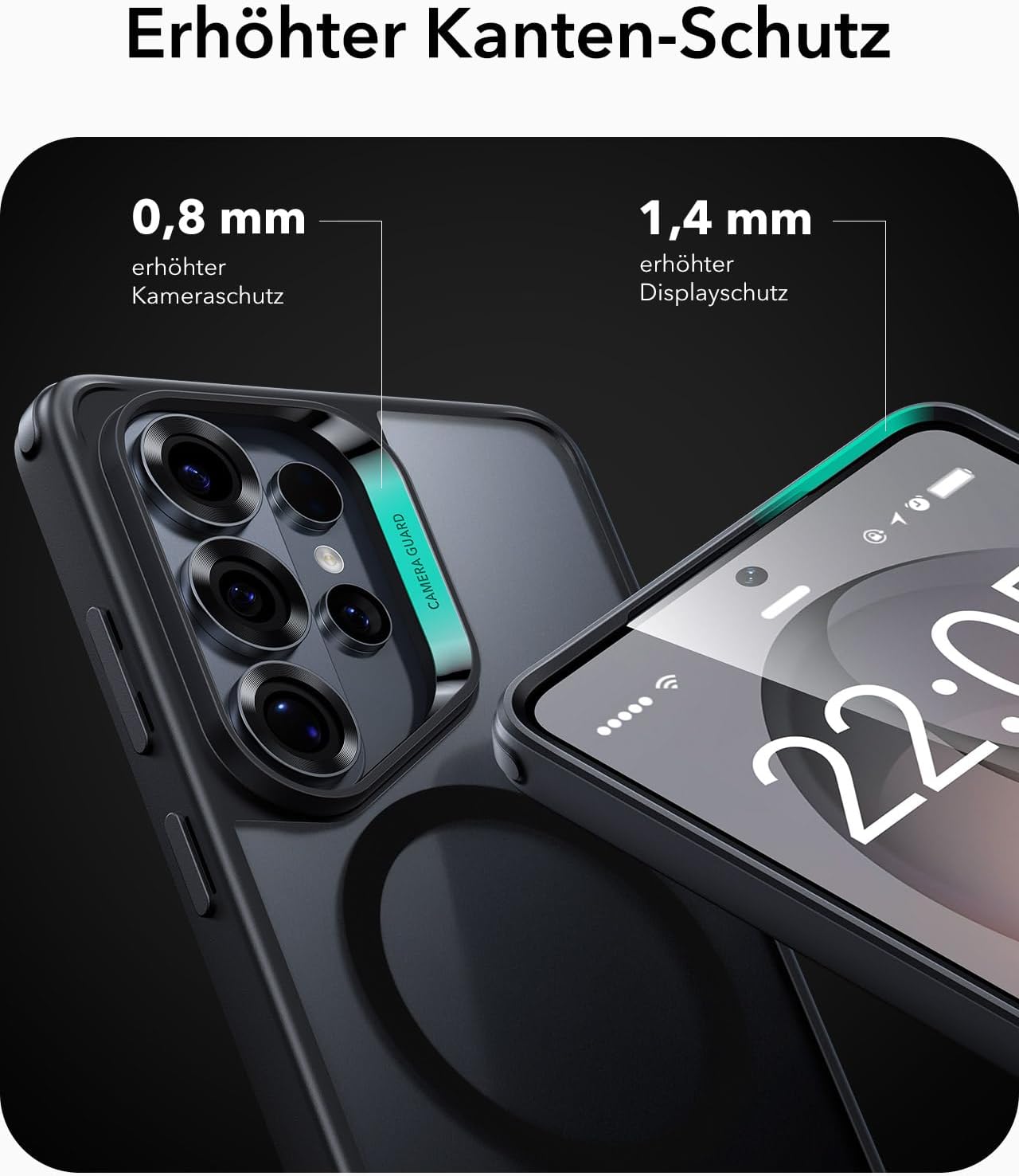Detalle 2 de ESR MagSafe Hülle für Samsung Galaxy S26 Ultra – MIL-STD-810H Militärschutz & 1.500 g Magnetkraft, matt schwarz
