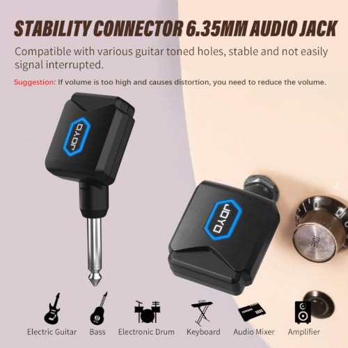 Detalle de JOYO JW-06 5.8GHz Wireless Guitar System with Charging Case and 4 Channels