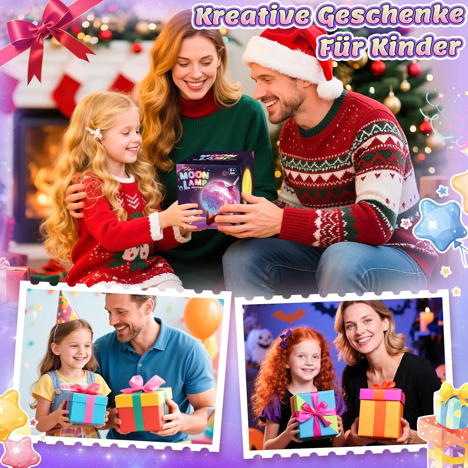 Detalle 2 de Mondlampe Bastelset für Kinder – Kreativset für Mädchen ab 6+ Jahren