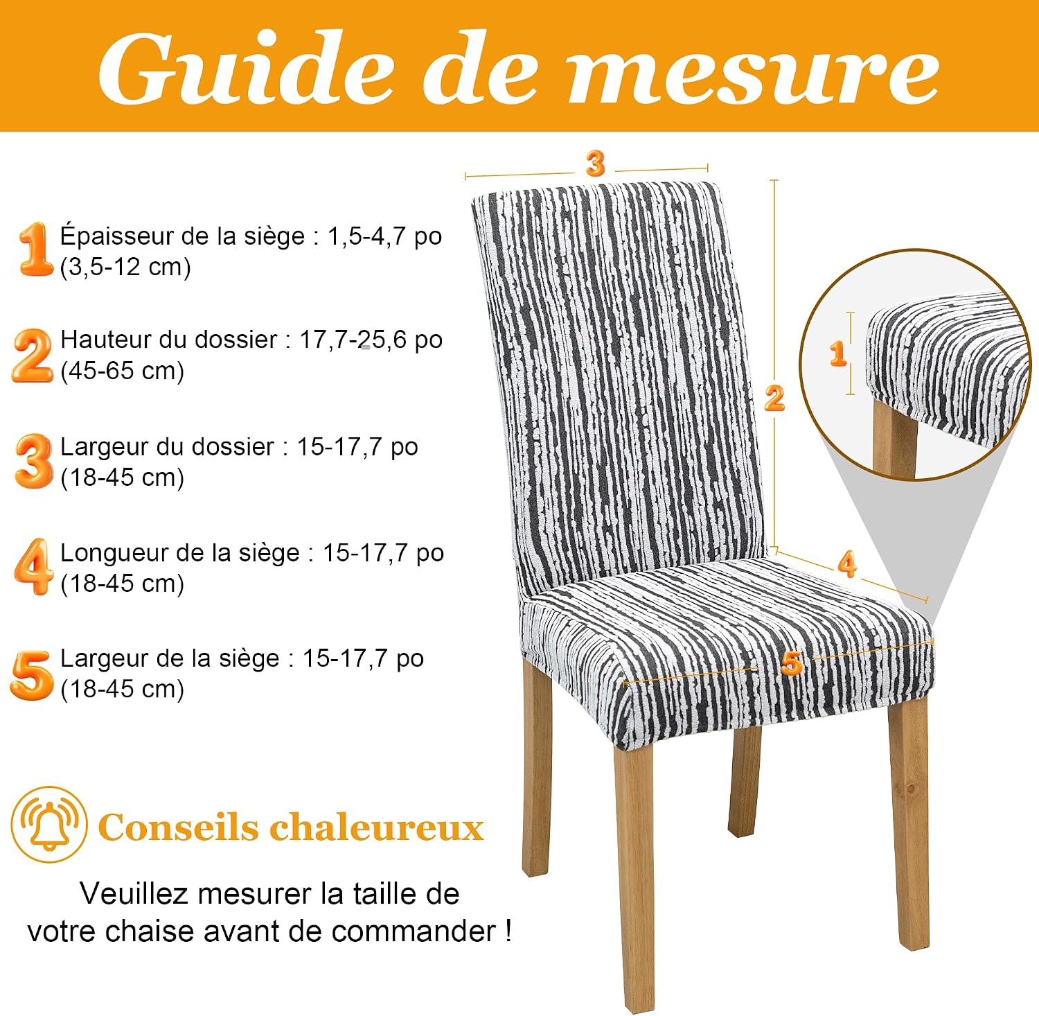 Thumbnail 4 de Housse de Chaise Extensible – Lot de 6, Protection et Rafraîchissement pour Salle à Manger