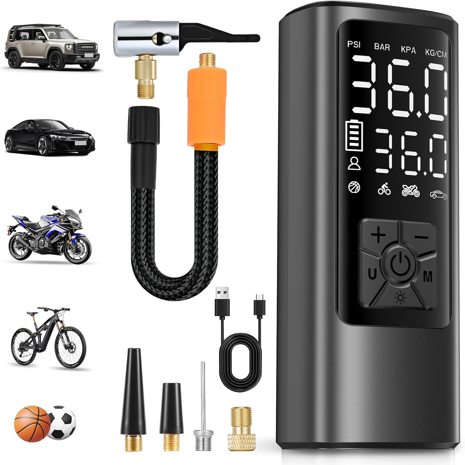 Detalle de HOVVIDA Elektrische Luftpumpe 10,3 bar