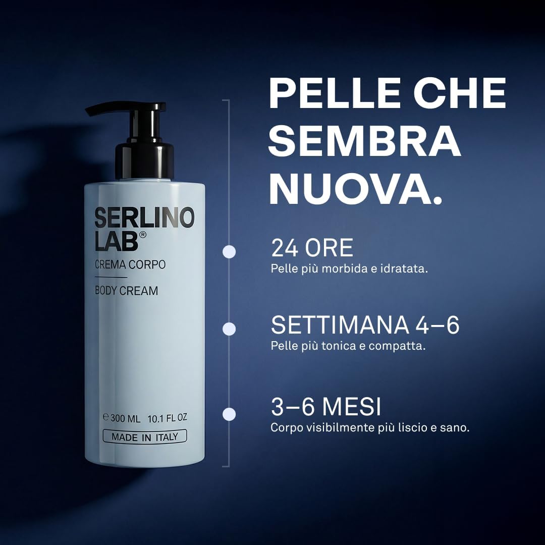 Detalle de SERLINO LAB Crema Corpo Uomo: crema anti-età con collagene e acido ialuronico