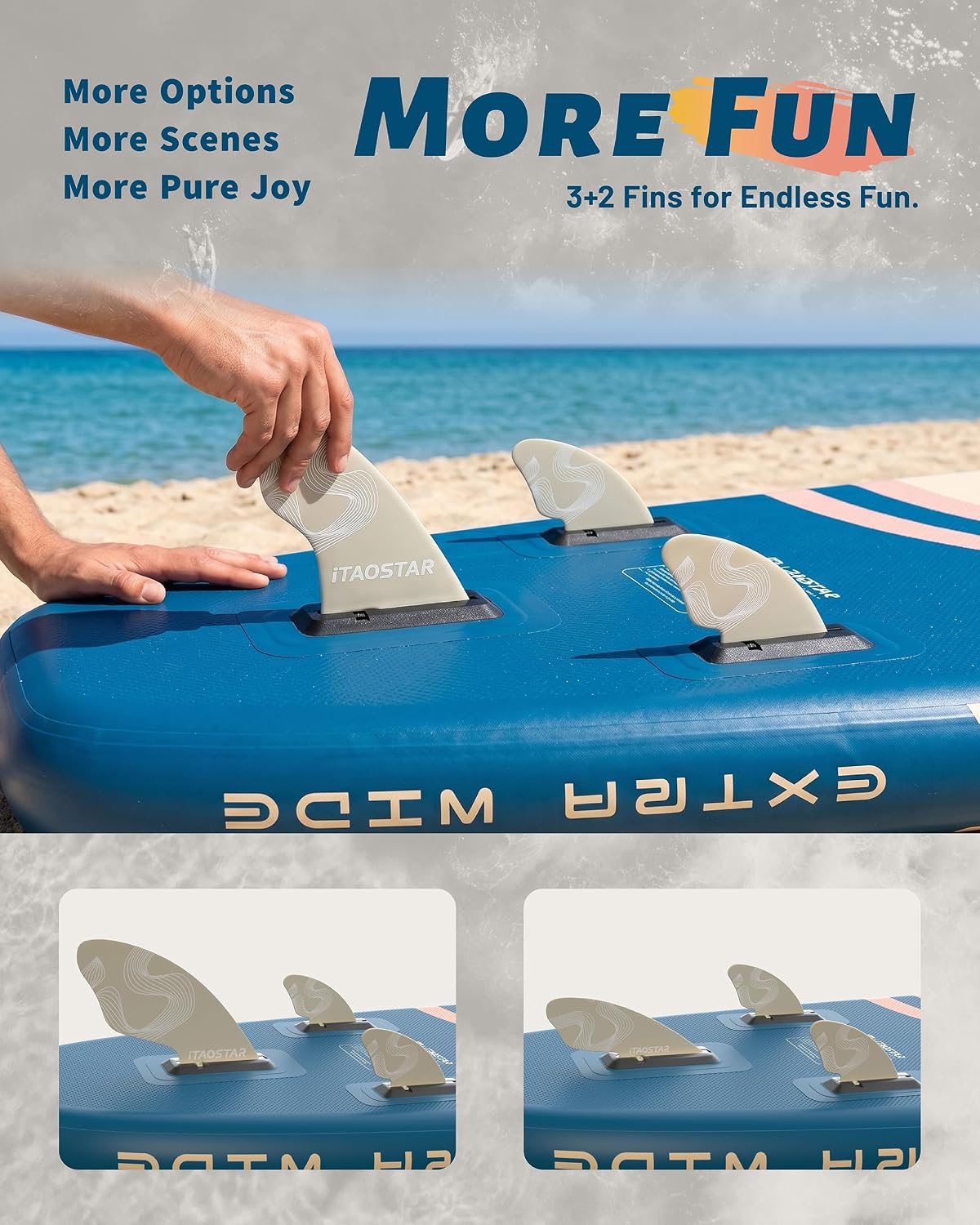 Detalle 2 de iTAOSTAR Daisy 11'6” Extra Wide Paddle Board with Seat: All-in-One SUP for Family Fun and Stability