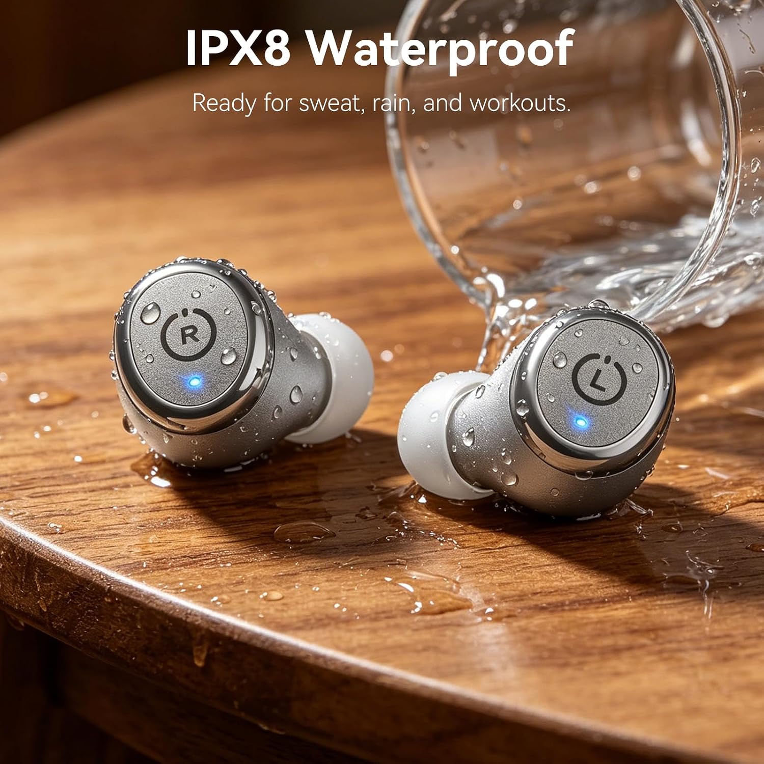 Detalle de TOZO T10 : Écouteurs Bluetooth sans fil 5.3 — confort, étanchéité IPX8 et autonomie jusqu’à 55 h