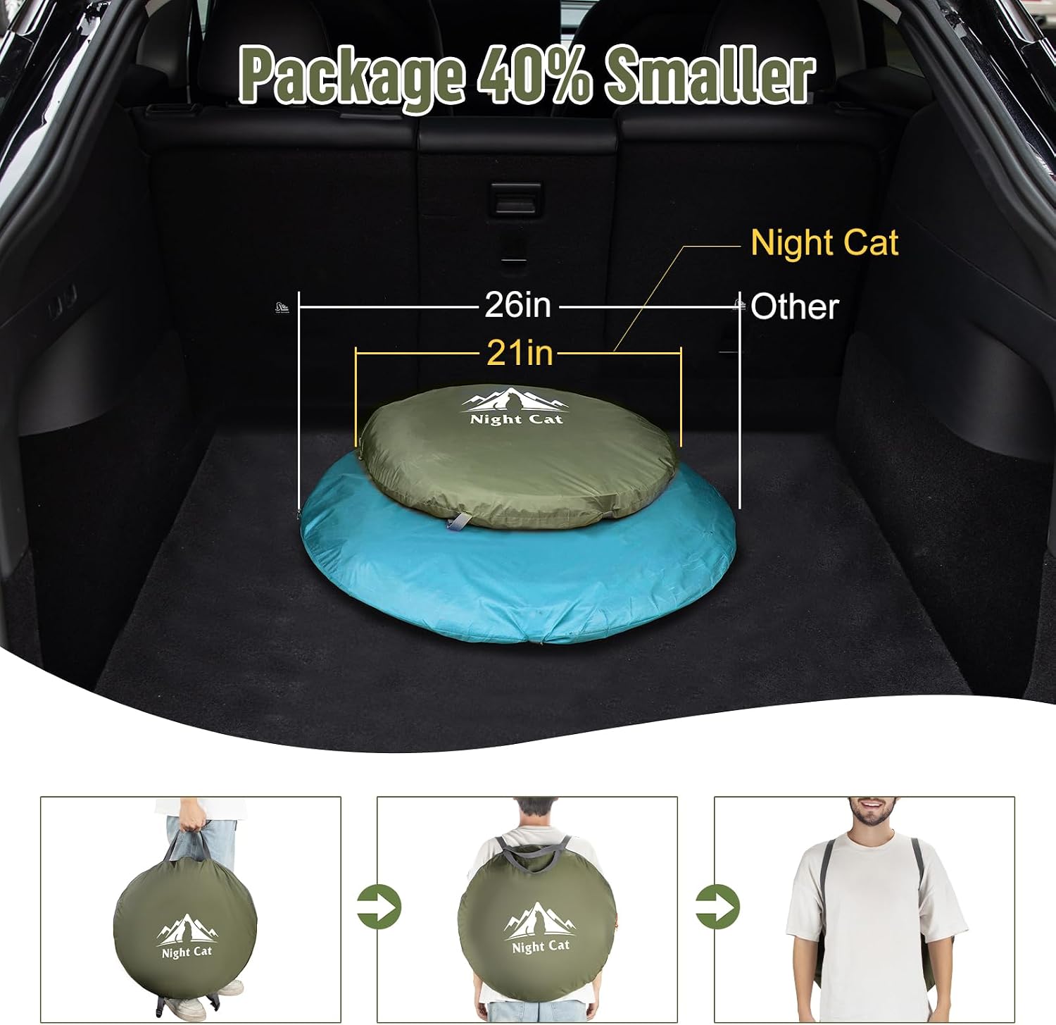 Detalle de Night Cat ZP-32-1P-AGN Pop-Up Tent for One, 2000 mm Waterproof