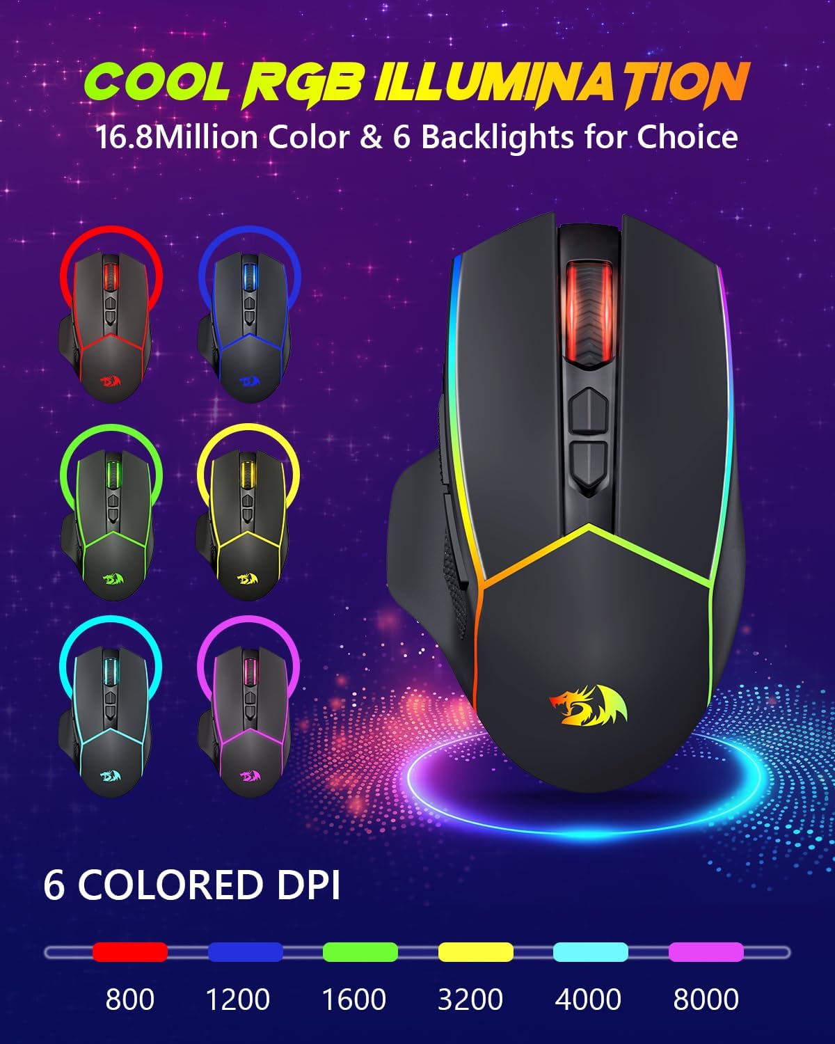 Thumbnail 2 de Redragon M814 Wireless Gaming Mouse: Tri-Mode Precision and Programmable Customisation