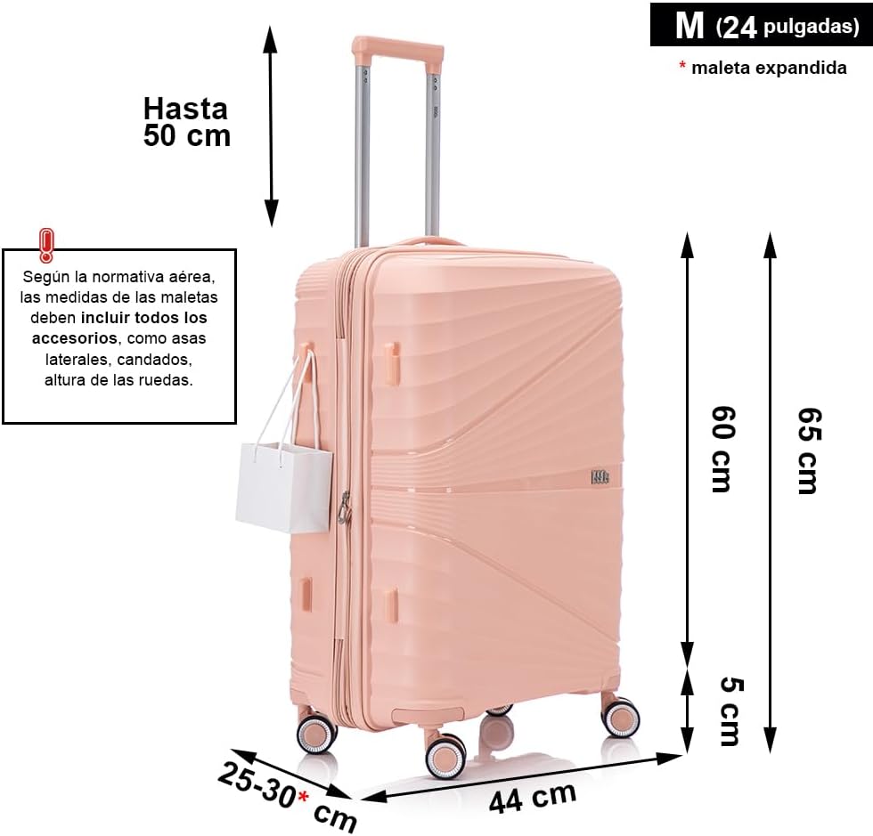 Thumbnail 2 de Maleta 1990s Mediana Expandible 65 cm Rosa
