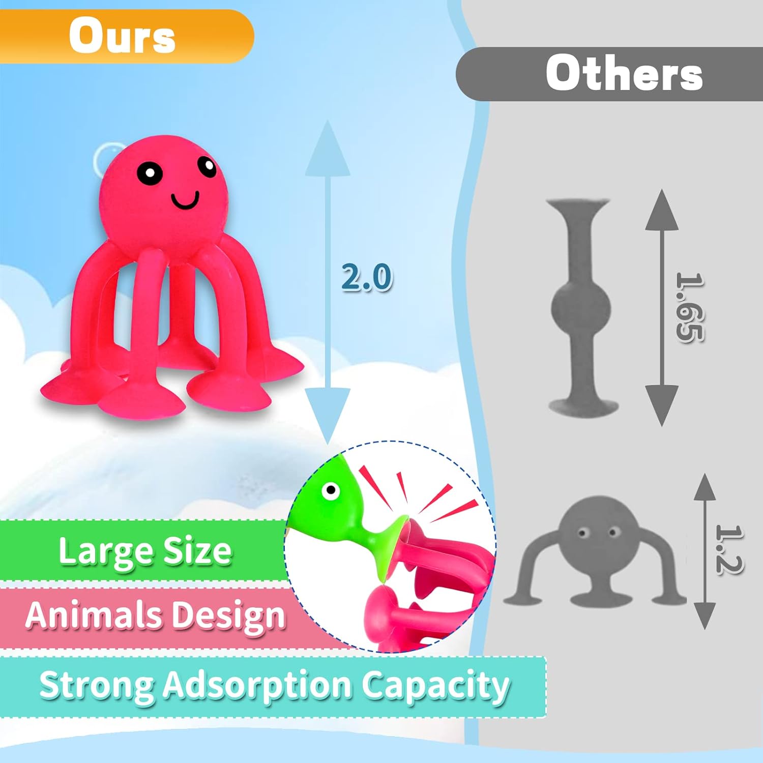 Detalle 2 de Suction Bath Toys 18 Pieces