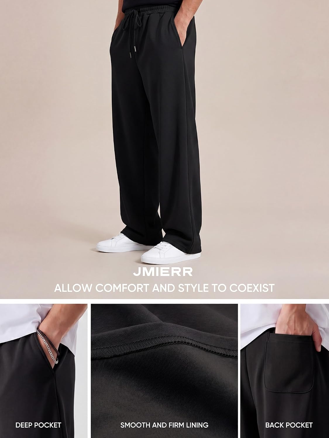 Thumbnail 4 de JMIERR Men's Baggy Wide Leg Pants