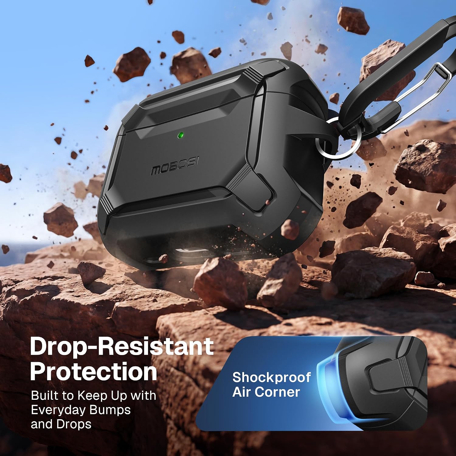 Detalle de MOBOSI AirPods Pro 3 ケース マグネット式ロック・MagSafe対応・ブラック