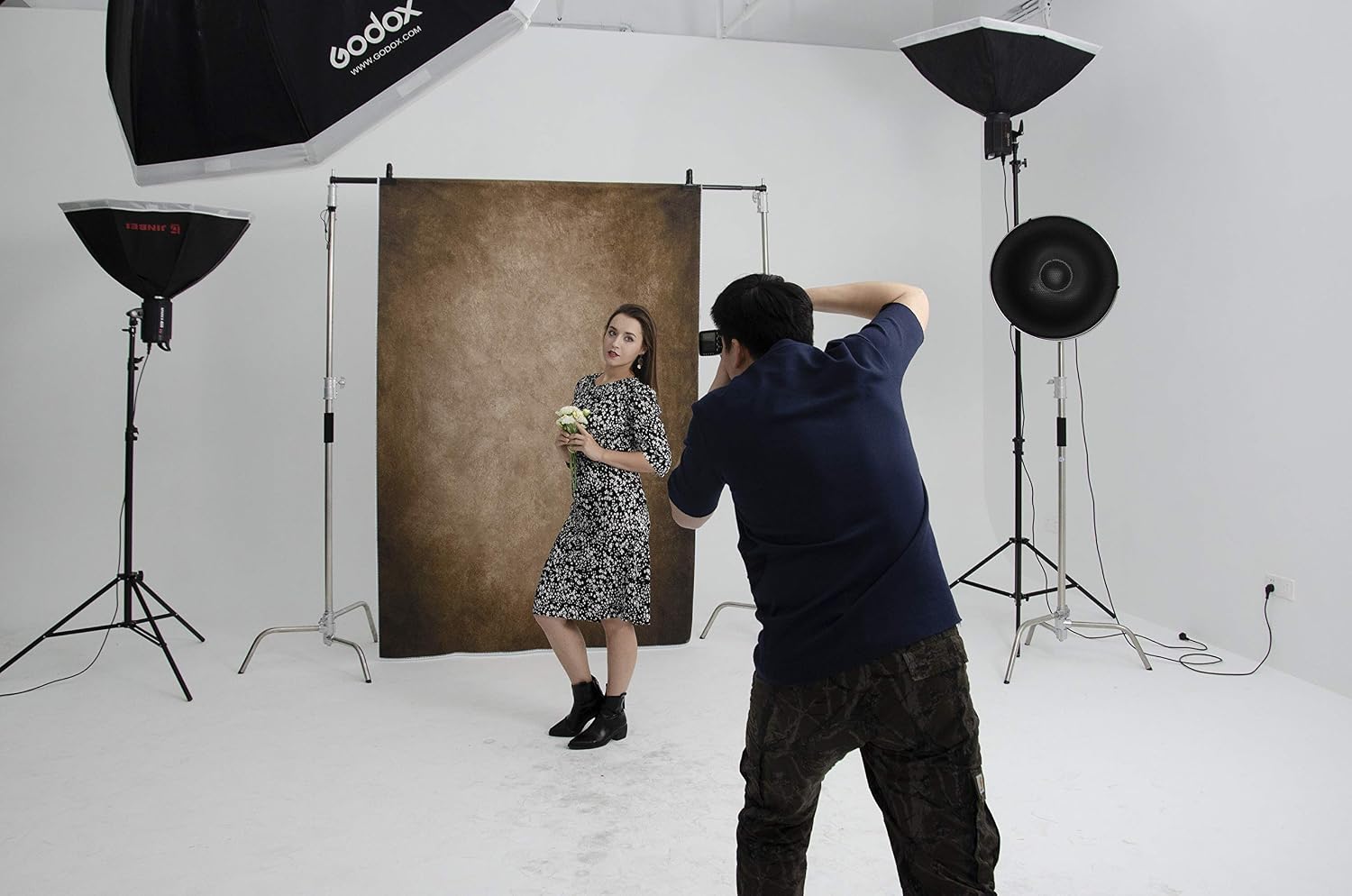Thumbnail 6 de Kate Photography Backdrop 3x3m Dark Brown Texture Backdrop for Studio Portraits