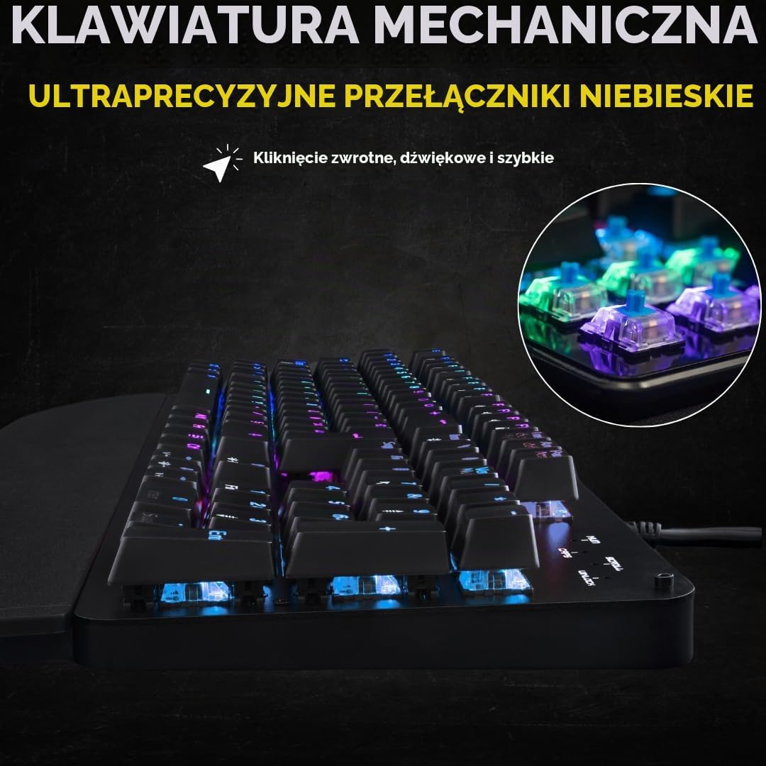 Detalle de THE G-LAB KEYZ-CARBON-EX/FR – klawiatura mechaniczna AZERTY RGB