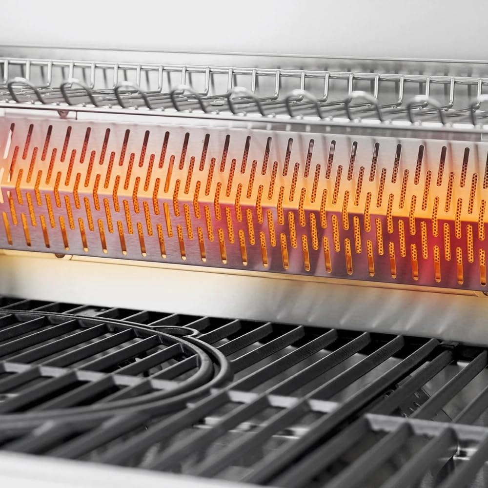 Thumbnail 4 de CosmoGrill Yamara 4+2 6 Burner Stainless Steel Gas BBQ with Viewing Glass, 1 Ceramic Sear Zone and Cast Iron Grates (Silver)